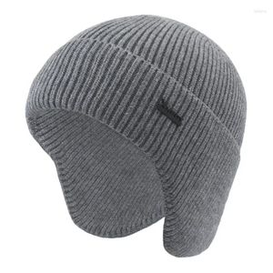 Bandanas hommes hiver chaud chapeau adulte tricoté bonnets décontractés coton laine chapeaux pour marque casquette extérieure solide