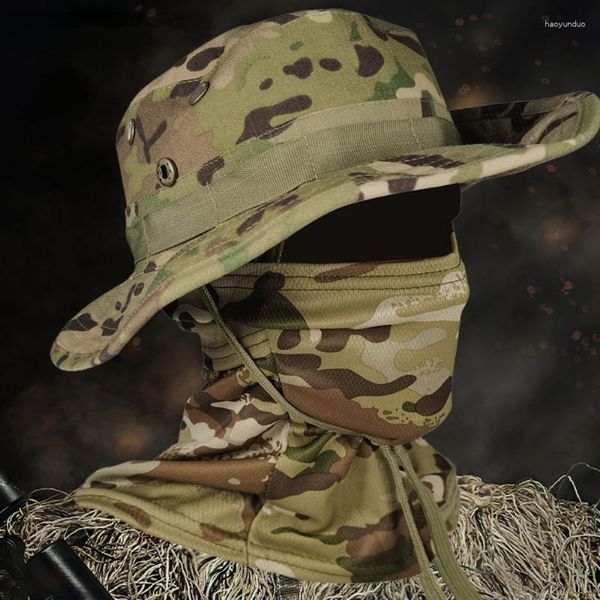 Bandanas hommes femmes randonnées chapeau de pêche extérieur sport solaire uv protection couche face tactique camouflage militaire camouflage de camping masque masque