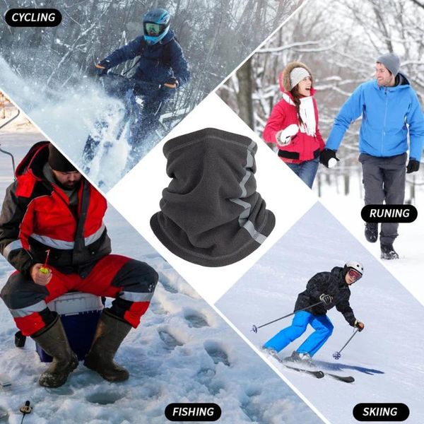 Bandanas hommes femmes gaiter gaiter masse de visage réfléchissant le vent couvre l'écharpe par temps froid pour le ski à cyclisme sports de plein air