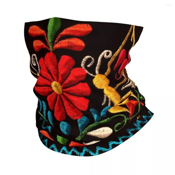 Bandanas Papillons mexicains et fleurs Bandana hiver cache-cou coupe-vent enveloppement visage écharpe pour Ski Otomi broderie Art guêtre bandeau