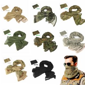 Bandanas Military Tactical Scarf Camouflage Mesh Neck Net Keffiyeh Sniper Face Veil Shemagh Head Wrap For Hunting Camping