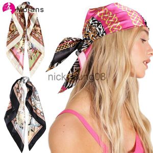 Bandanas Molans carré foulard en soie bandeau pour femmes mode impression tête foulard cheveux bande cravates Bandana tête cou foulard cheveux accessoires x0628