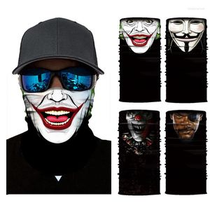 Bandanas película payaso Anime calavera pasamontañas sin costura senderismo bufanda cuello polaina Halloween Magic Headwear deportes hombres ciclismo