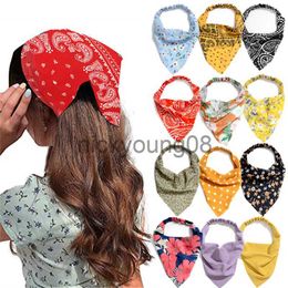 Bandana Meerdere Stijlen Bandana Voor Vrouwen Driehoek Hoofddoek Zachte Elastische Haarband Bohemen Bloemenprint Sjaal Haaraccessoires Hoofddeksels x0628