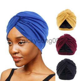 Bandanas recién satén alineación turbante con turbante doble capa envoltura de cabeza elástica para mujeres tapa india musulmana femme banderas cabello cuidado de quimioterapia x0628