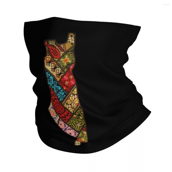 Bandanas Palestine Broderie Palestine Carte Hiver Cache-Cou Hommes Coupe-Vent Wrap Visage Écharpe Ski Traditionnel Tatreez Gaiter Bandeau