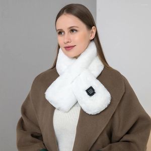 Bandanas Bufanda calentada eléctrica de felpa con carga USB, almohadilla térmica para el cuello, calentador térmico suave, 3 niveles para hombres y mujeres