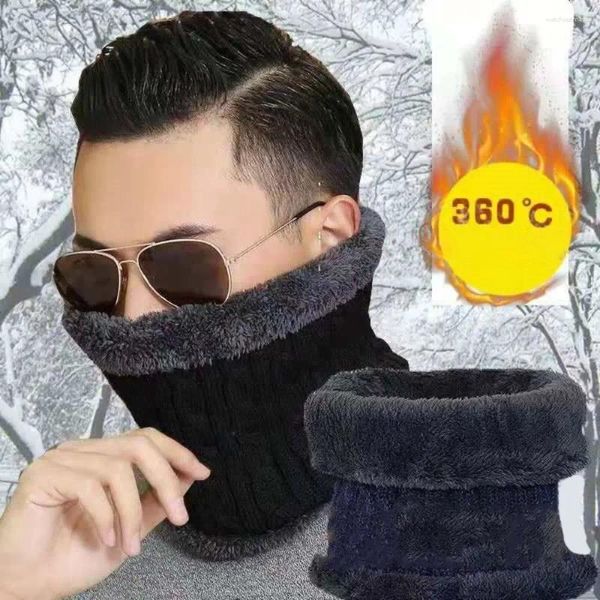 Bandanas en peluche tricoté, écharpes en anneau, garde au chaud en hiver, silencieux en tricot élastique, cache-cou épais, écharpe en Polyester