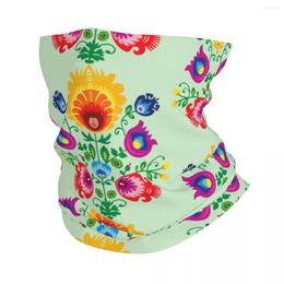 Bandanas Pologne Folk Floral Bandana Cou Guêtre Pour La Chasse Au Ski Femmes Hommes Wrap Écharpe Polonais Art Balaclava Plus Chaud