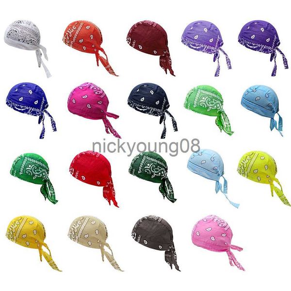 Pañuelos de algodón de secado rápido sombrero de pirata elástico ajustable hombres Hip-Hop estampado motocicleta envoltura mujeres deporte Bandana ciclismo pañuelo para la cabeza x0628