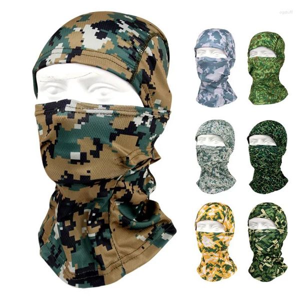 Bandanas Mascara solar de protección solar de secado rápido Camuflaje Táctico Balaclava Sombrero que absorbe la seda al aire libre