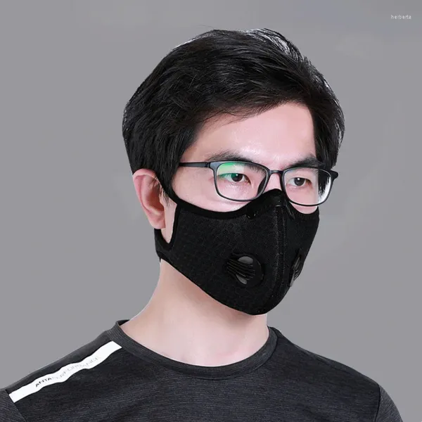 Bandanas Masques réutilisables pour hommes pour les sports de plein air Charbon actif anti-poussière avec filtre supplémentaire en coton