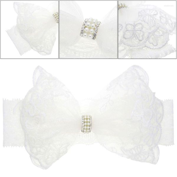 Bandanas Strass Bandeaux Fille Dentelle Bébé Cintillos Para Born Perle Cheveux Noeuds Papillon Bébés Infant Hairband