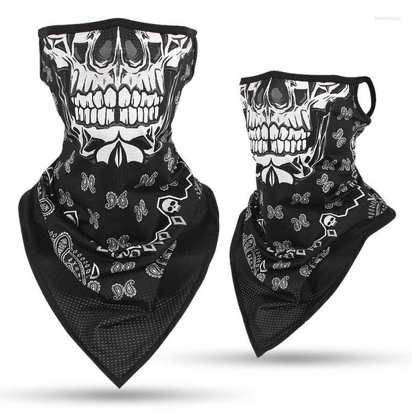 Bandanas Rooxin Masque en soie Sports d'équitation Protection UV Crâne Triangle Foulard Moto Magique Ski Randonnée Écharpe