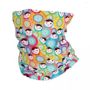 Bandanas poupées russes Matryoshka hiver bandeau cache-cou femmes hommes randonnée Camping Tube écharpe Babushka Folk Art visage Bandana guêtre