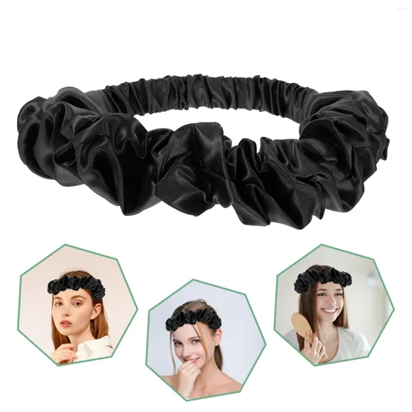 Bandanas en Satin à volants, accessoires pour cheveux, cravates pour femmes, bandeau de maquillage, lavage du visage, bandeaux élastiques européens et américains, soins de la peau