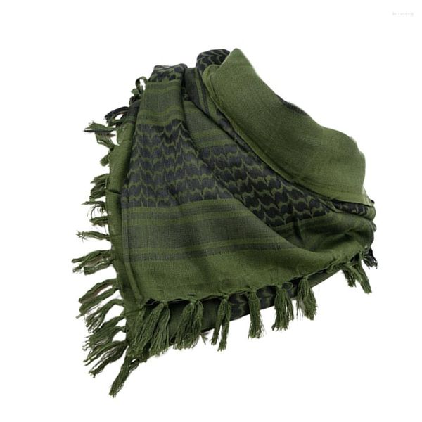 Pañuelos bufanda cabeza envoltura árabe Palestina cuello desierto Unisex diademas invierno hombres borla algodón este medio chal turbante