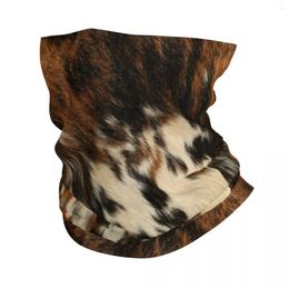 Bandanas Fourrure écossaise Texture peau de vache Bandana cache-cou pour Ski course Wrap écharpe Highland vache Animal cuir bandeau plus chaud