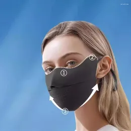 Bandanas Masque en soie Masque Alivable Boucle respirante Protection solaire Anti-UV Sport conduite Randonnée