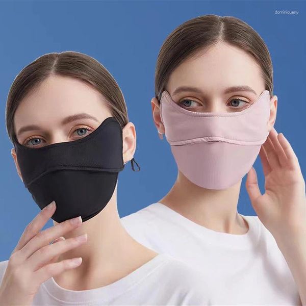 Bandanas Máscara de seda Sombrilla Protección para los ojos Protector solar Verano UV Montar Mujeres Media cara Cubierta