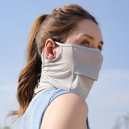 Bandanas Silk Sports Mask Scarpe respirant Full Face Protection solaire Antifraviolet réglable pour les activités de plein air estivales