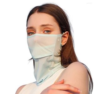 Bandanas en soie, masque de sport, écharpe respirante, Protection solaire complète, doux, Anti-Ultraviolet, fin pour les activités de plein air d'été