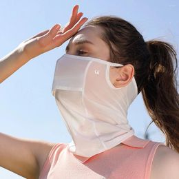 Bandane Maschera di protezione solare UV in seta Sciarpa sportiva traspirante Morbida regolabile anti-ultravioletto sottile per attività estive all'aperto