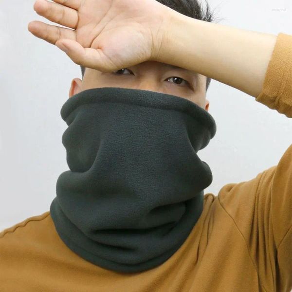 Bandanas de Cachemira sólida de felpa cálida para invierno, Bufanda con anillo para mujeres y hombres, mascarilla facial completa tejida, Bufandas para el cuello, Bufanda gruesa, silenciador 2024