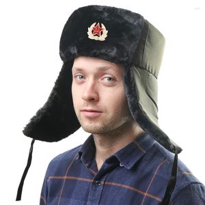 Bandanas Sovjet Badge Lei Feng Hat Outdoor Cold-Proof Dikke plus fluwelen mannen en vrouwen Winter fietsen Warm oorbeveiliging Katoen