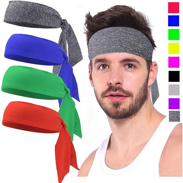 Bandanas sport hommes bandeau Tennis extérieur bandeau de cheveux Fitness absorbant la sueur élastique bandeau accessoires en gros