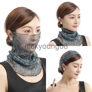 Bandanas Printemps Été En Mousseline De Soie Col Écharpe Femmes Tête Mince Crème Solaire Variété Petite Soie Anti-UV Écharpe Masque Multi-Fonction Écharpe x0628