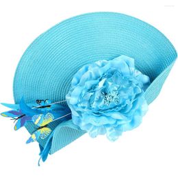 Bandanas Straw Butterfly Fascinator Tea Party Headpiece Banquet Headdress Flower Hair Accessories