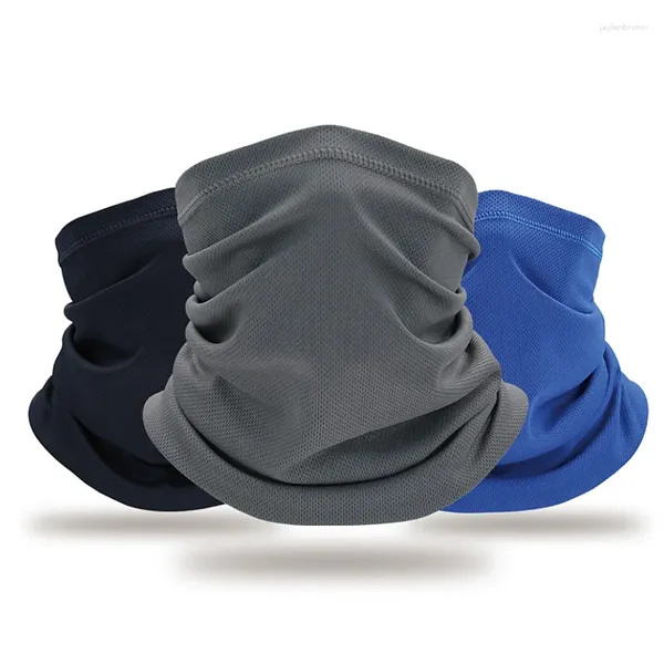 Bandanas Été Respirant Cool Mesh Écharpe Ski Sports Chaud Cou Demi-Masque Attacher Randonnée Voyage Chasse Vélo Tube De Course Pour Hommes Et