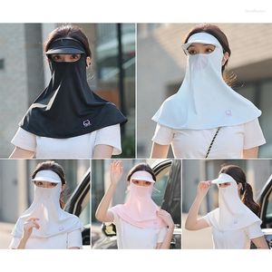 Bandanas Summer Outdoor Sunscreen Face Mask Hanging Ear Protection UV Silk Head Scarf For Sports