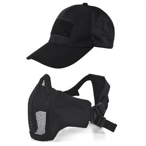 Bandanas Tactical Face Mask Hat Set opvouwbaar gaas buitenjacht beschermend met honkbalpet