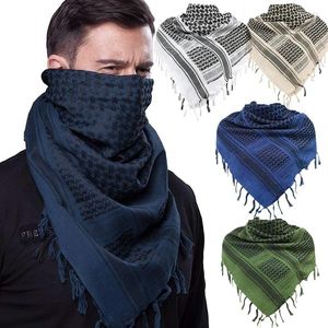 Bandanas tactique chasse écharpe militaire Shemagh désert Keffiyeh tête cou arabe enveloppement avec gland 43x43 pouces