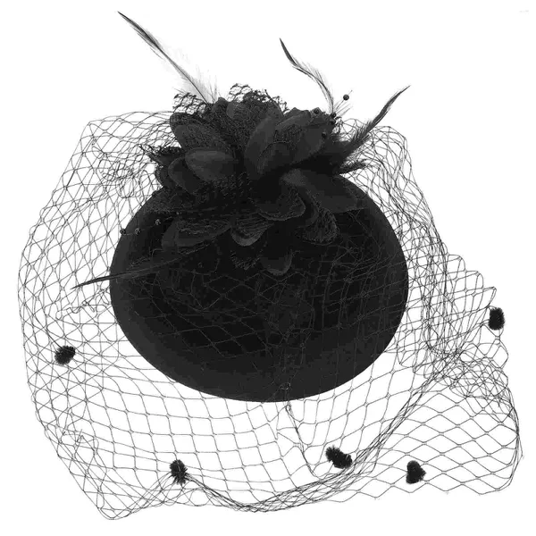 Bandanas chapeau haut-de-forme fascinateurs chapeaux coiffure de fête de mariage diadème de mariée 20s chapeaux pilulier accessoire de cheveux femmes maille bandeau