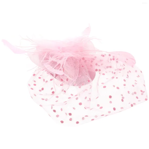 Bandanas chapeau haut de forme mariée fascinateur pince à cheveux femmes perle à pois mariage coiffure fascinateurs maille