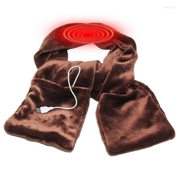 Bandanas unisexe écharpe chauffante électrique hiver réglable USB charge chaud or velours cou plus chaud pour hommes femmes