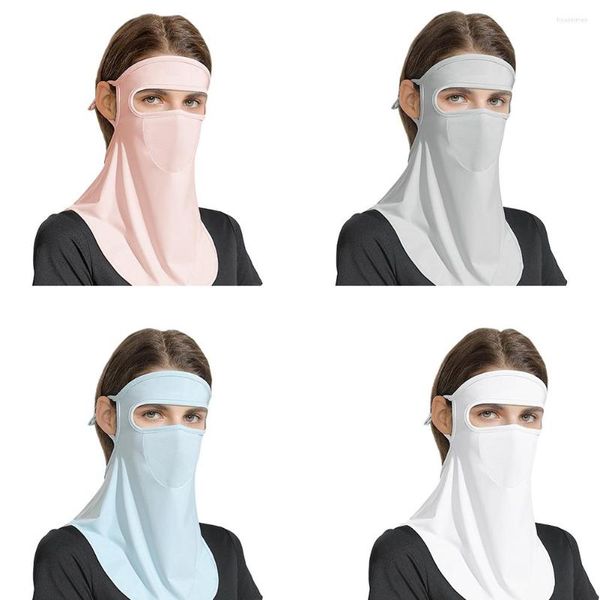 Bandanas unisexe visage complet Protection solaire masque respirant soie course sport mince élastique oreille corde pour les activités de plein air d'été