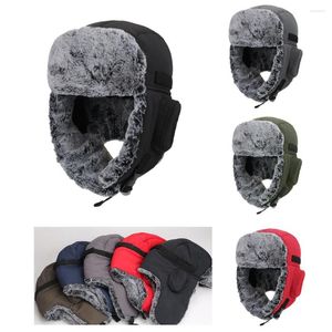 Bandanas unisex mannen vrouwen winter bommenwerper hoed faux bont Russische ushanka dikke warme pet met oorkleppen