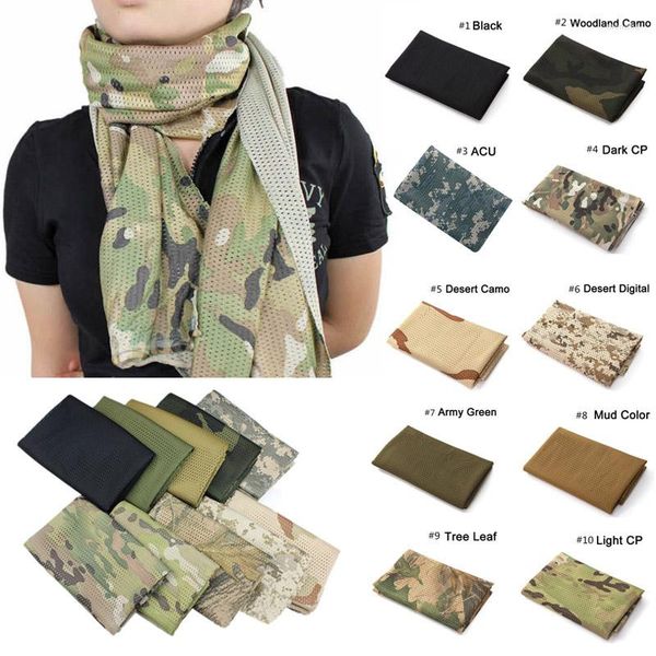 Bandanas unisex Bufanda de camuflaje táctico de malla para al aire libre.