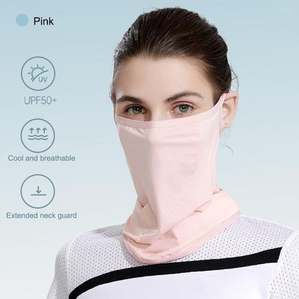 Bandanas unisexe sport masque écharpe respirant soie visage complet Protection solaire Anti ultraviolet mince pour les activités de plein air d'été
