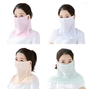 Bandanas unisexe, masque de protection solaire UV, écharpe de sport en soie respirante, anti-ultraviolet, fine, portable pour les activités de plein air d'été