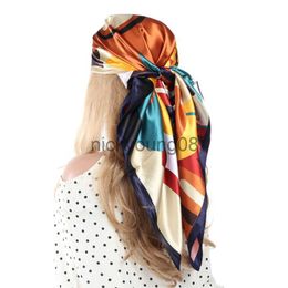 Bandanas Vintage Paisley Foulard En Soie Femmes Créateur De Mode Tête / Cheveux Foulards 90 * 90cm Hijab Bandana Cheveux Foulard Femme 90X90CM x0628