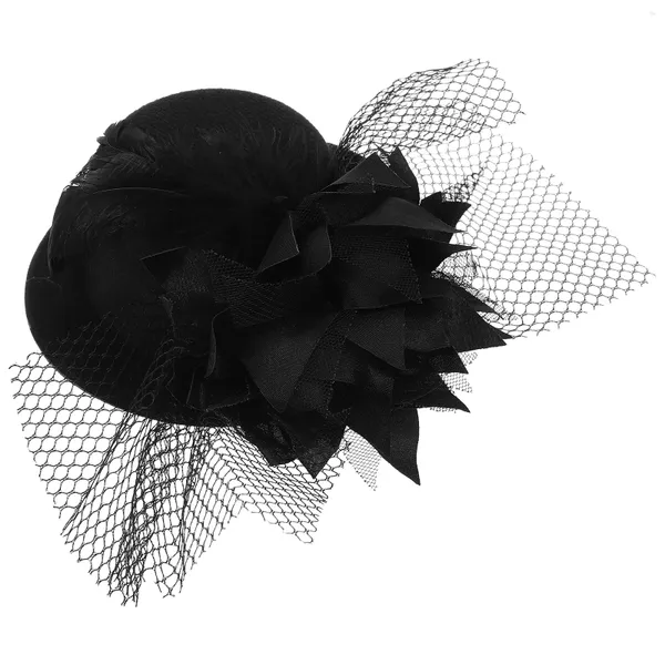 Bandanas accessoires de cheveux de mariage mini haut-de-forme fascinateur clip noir banquet européen et américain