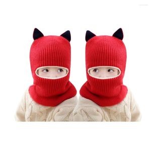 Bandanas Winter Kids Face Mask Warm Knit Hat Baby Scarf Boy Infant B Toddler Set