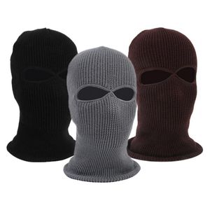 Bandanas Hiver Bonnet En Tricot Chaud Doux 2 Trous Visage Intégral Ski Cagoule Capuche Moto Protection Solaire Chapeau Coupe-Vent Randonnée ÉcharpesBandanas