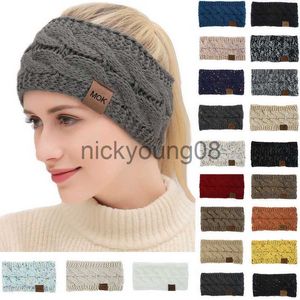 Bandanas hiver plus chaud tricoté bandeau femmes mode Crochet Turban multicolore large Stretch bandeau bandeau cheveux accessoires x0628