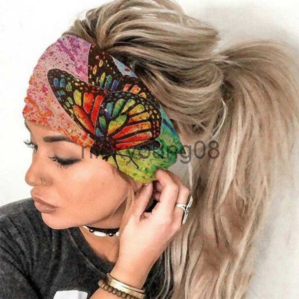 Bandanas Femmes Fille Été Boho Bandes De Cheveux Imprimer Bandeau Bohème Croix Turban Bandage Bandanas Cheveux Accessoires Headwrap Chapeaux Cadeau x0628